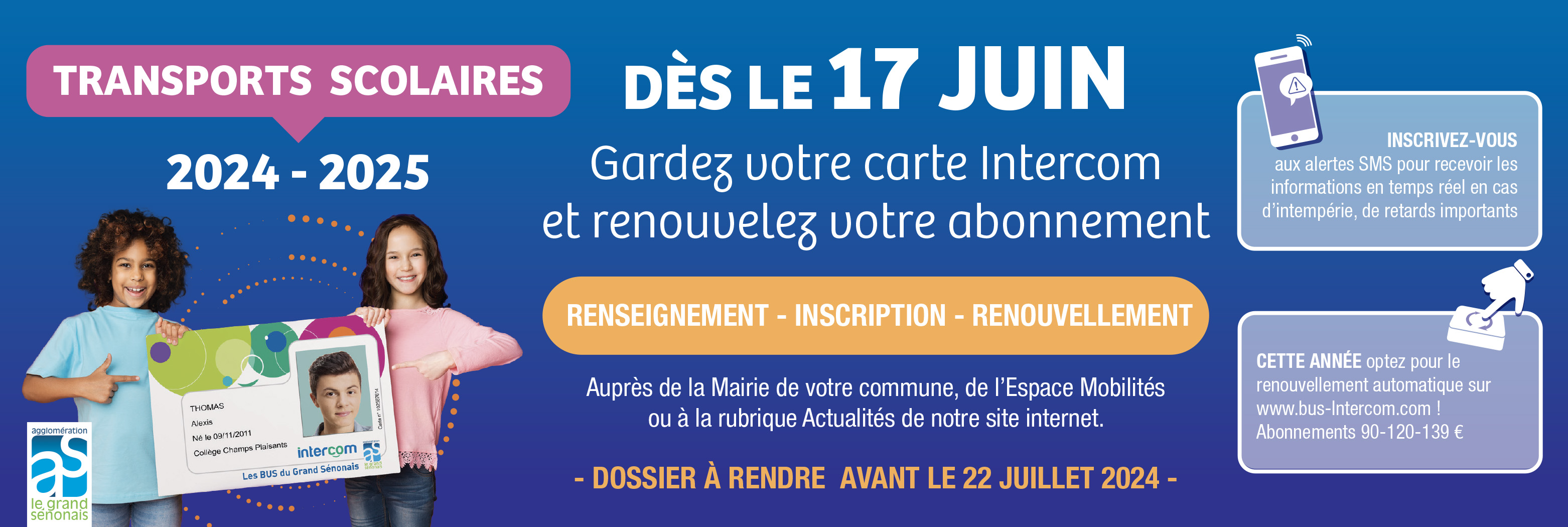 Campagne de rentrée scolaire, abonnement 2024 - 2025